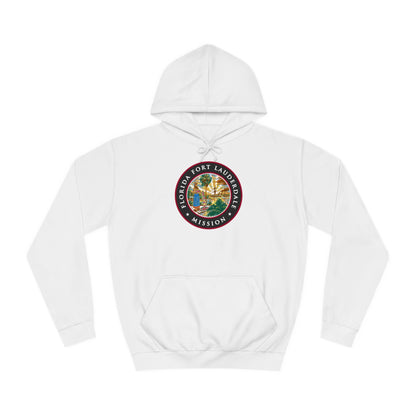 Florida Fort Lauderdale Mission State Flag Logo (Black Border) College Hoodie