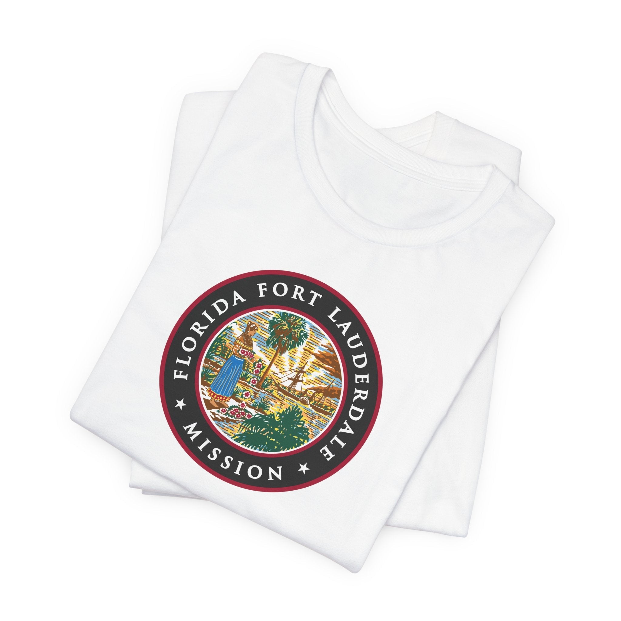 Florida Fort Lauderdale Mission State Flag Logo (Black Border) T-shirt - Latter-Day Saint LDS Missionary Gift - Book of Mormon