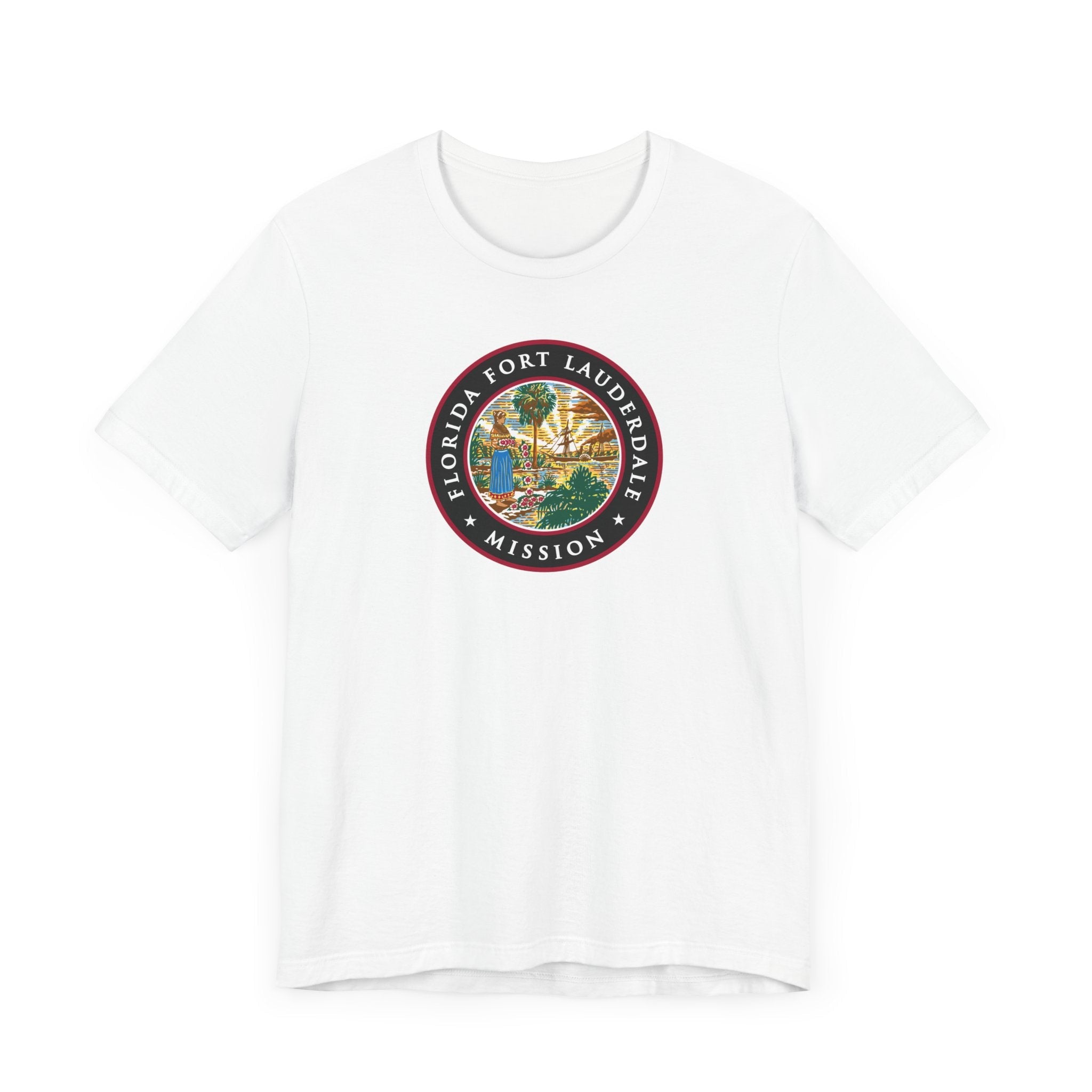 Florida Fort Lauderdale Mission State Flag Logo (Black Border) T-shirt - Latter-Day Saint LDS Missionary Gift - Book of Mormon