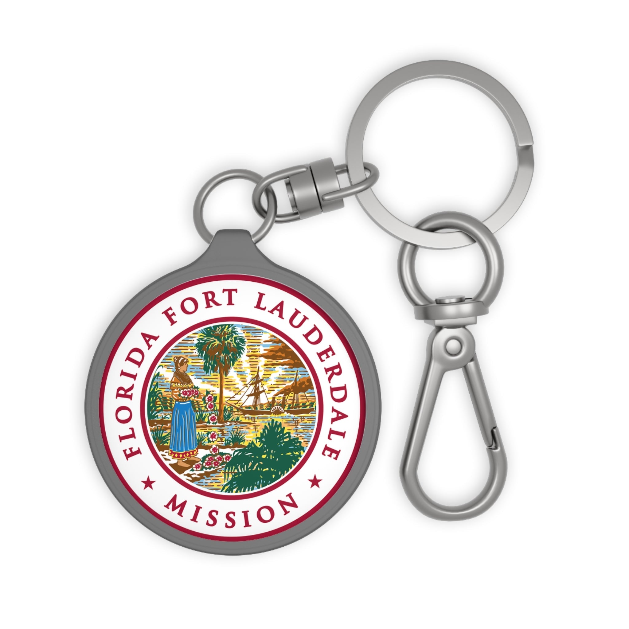 Florida Fort Lauderdale Mission State Flag Logo Key Tag - Latter-Day Saint LDS Missionary Gift - Book of Mormon