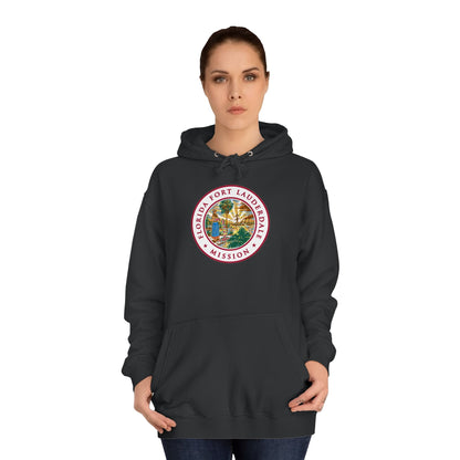 Florida Fort Lauderdale Mission State Flag Logo (White Border) College Hoodie