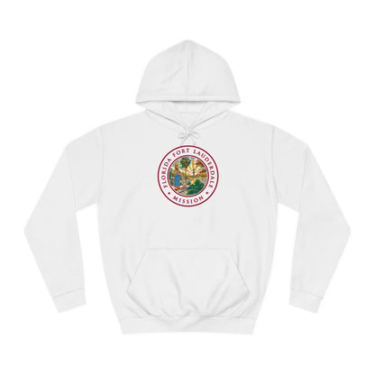 Florida Fort Lauderdale Mission State Flag Logo (White Border) College Hoodie