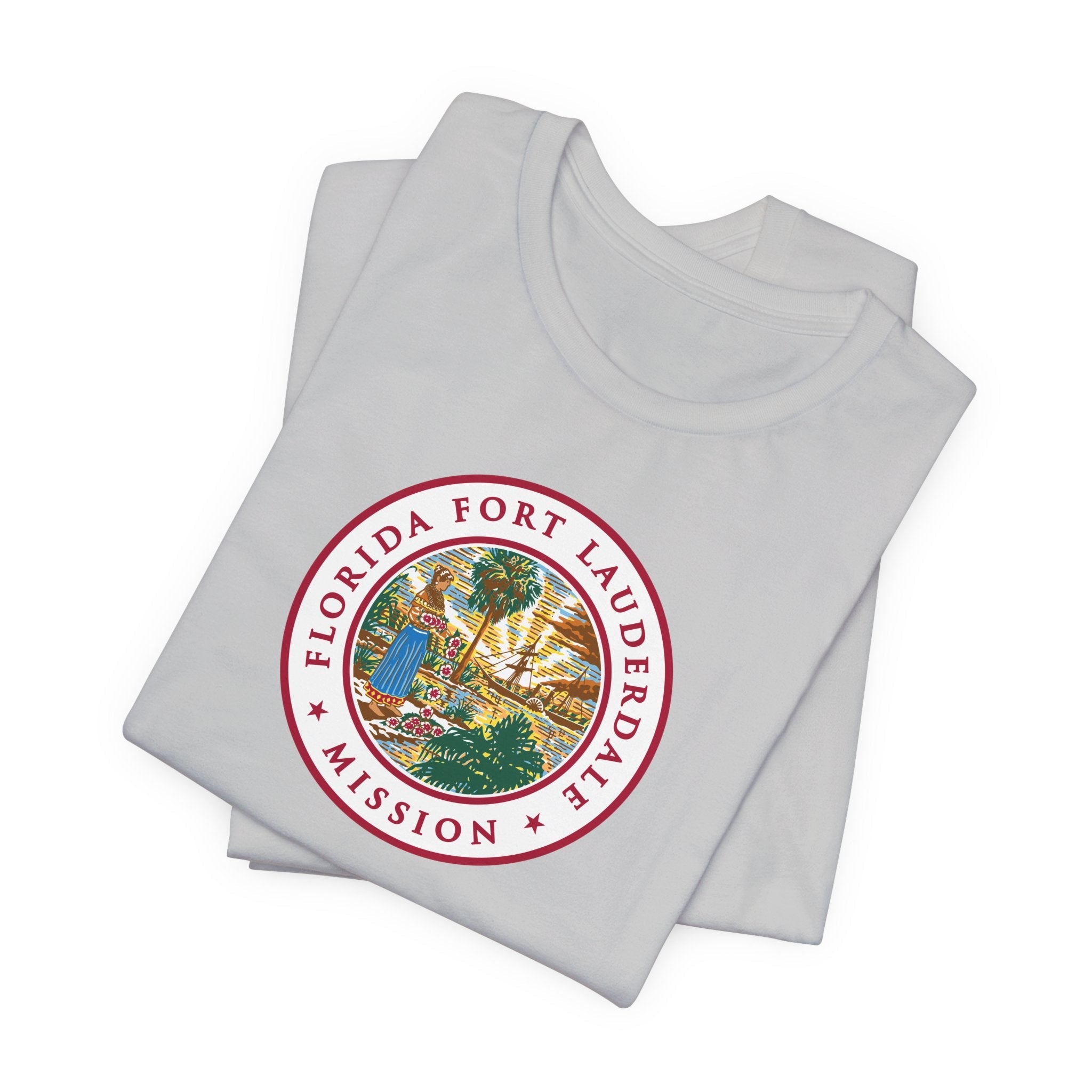 Florida Fort Lauderdale Mission State Flag Logo (White Border) T-shirt - Latter-Day Saint LDS Missionary Gift - Book of Mormon