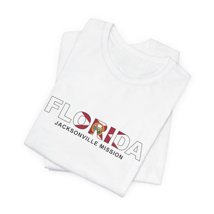 Florida Jacksonville Mission Flag Title T-shirt - Latter-Day Saint LDS Missionary Gift - Book of Mormon