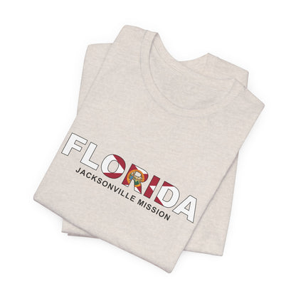 Florida Jacksonville Mission Flag Title T-shirt - Latter-Day Saint LDS Missionary Gift - Book of Mormon