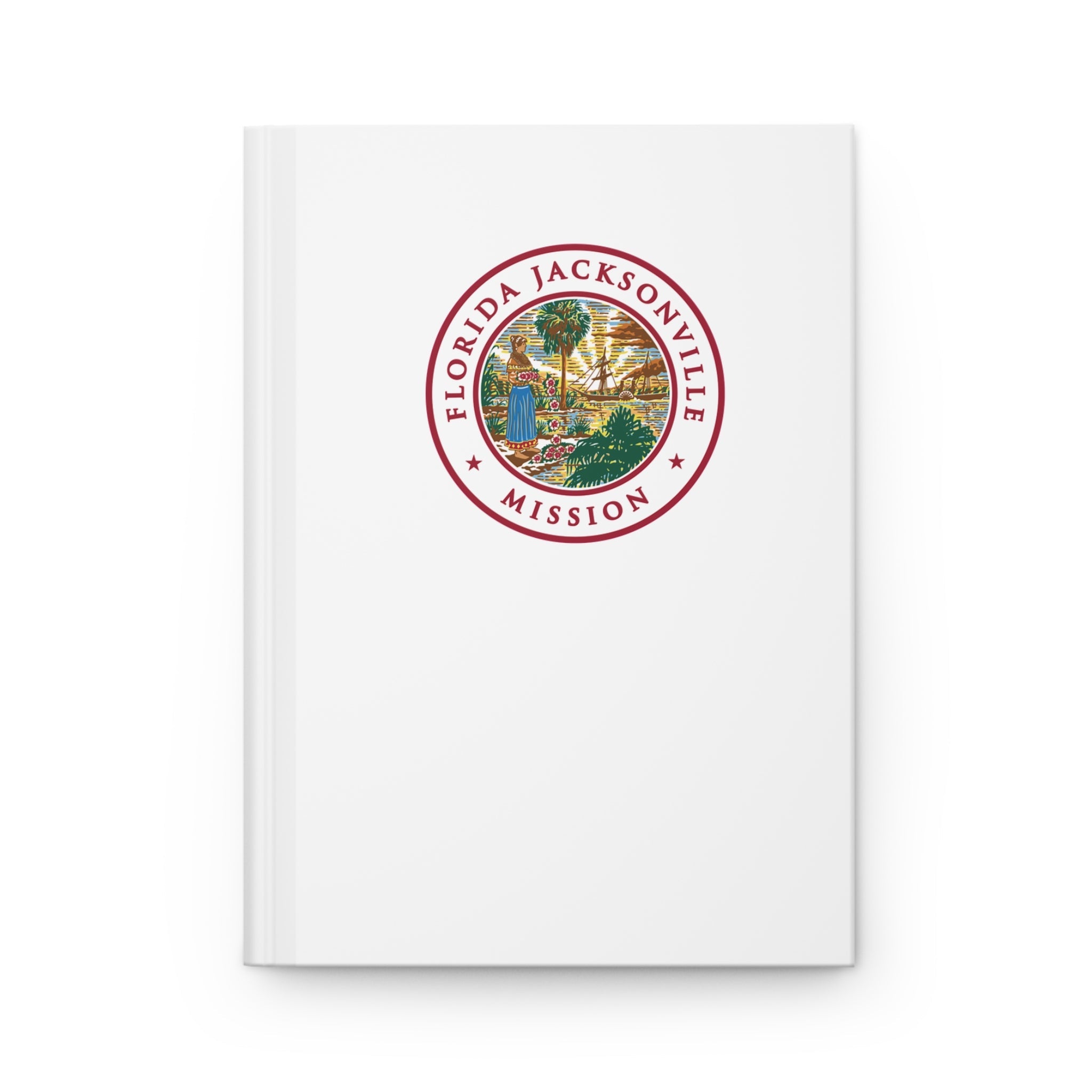 Florida Jacksonville Mission Logo Design White Hardcover Journal Matte - Latter-Day Saint LDS Missionary Gift - Book of Mormon