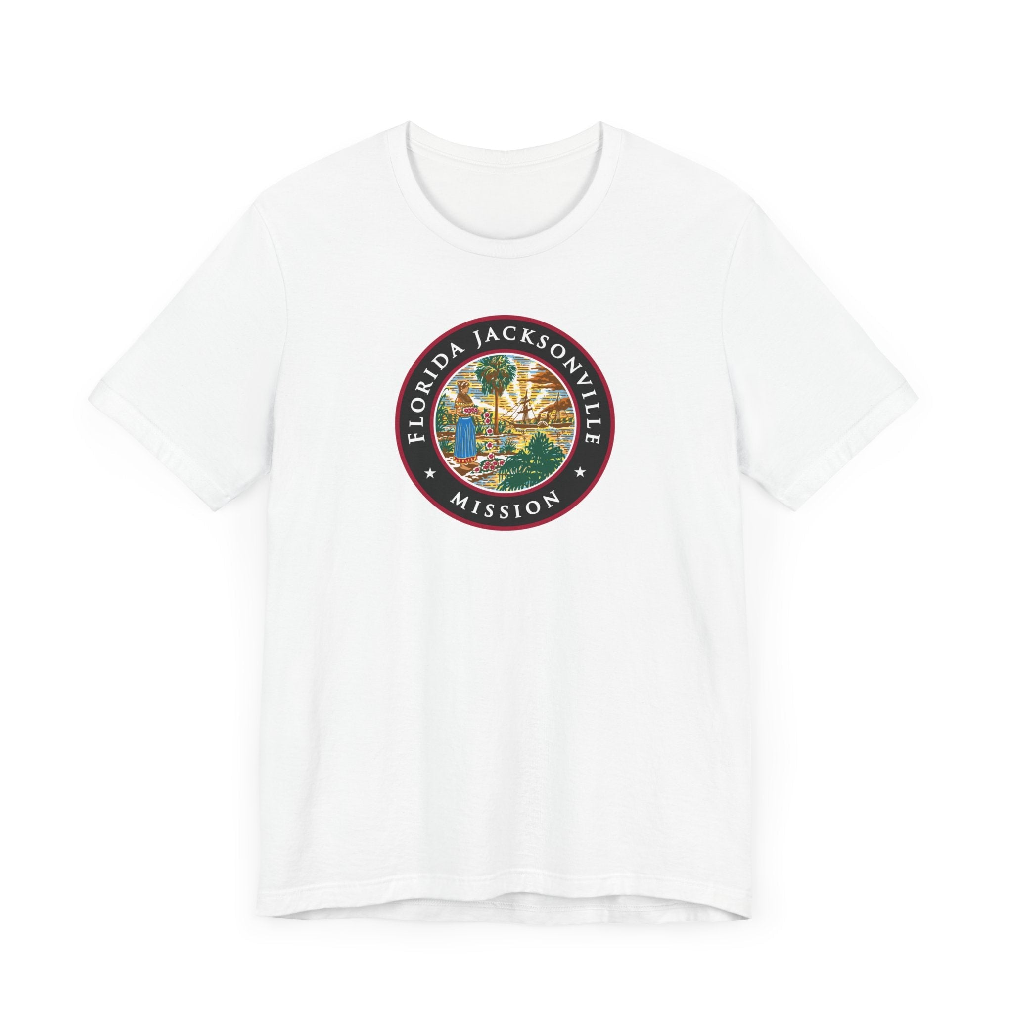 Florida Jacksonville Mission State Flag Logo (Black Border) T-shirt - Latter-Day Saint LDS Missionary Gift - Book of Mormon