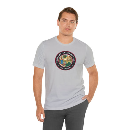 Florida Jacksonville Mission State Flag Logo (Black Border) T-shirt - Latter-Day Saint LDS Missionary Gift - Book of Mormon