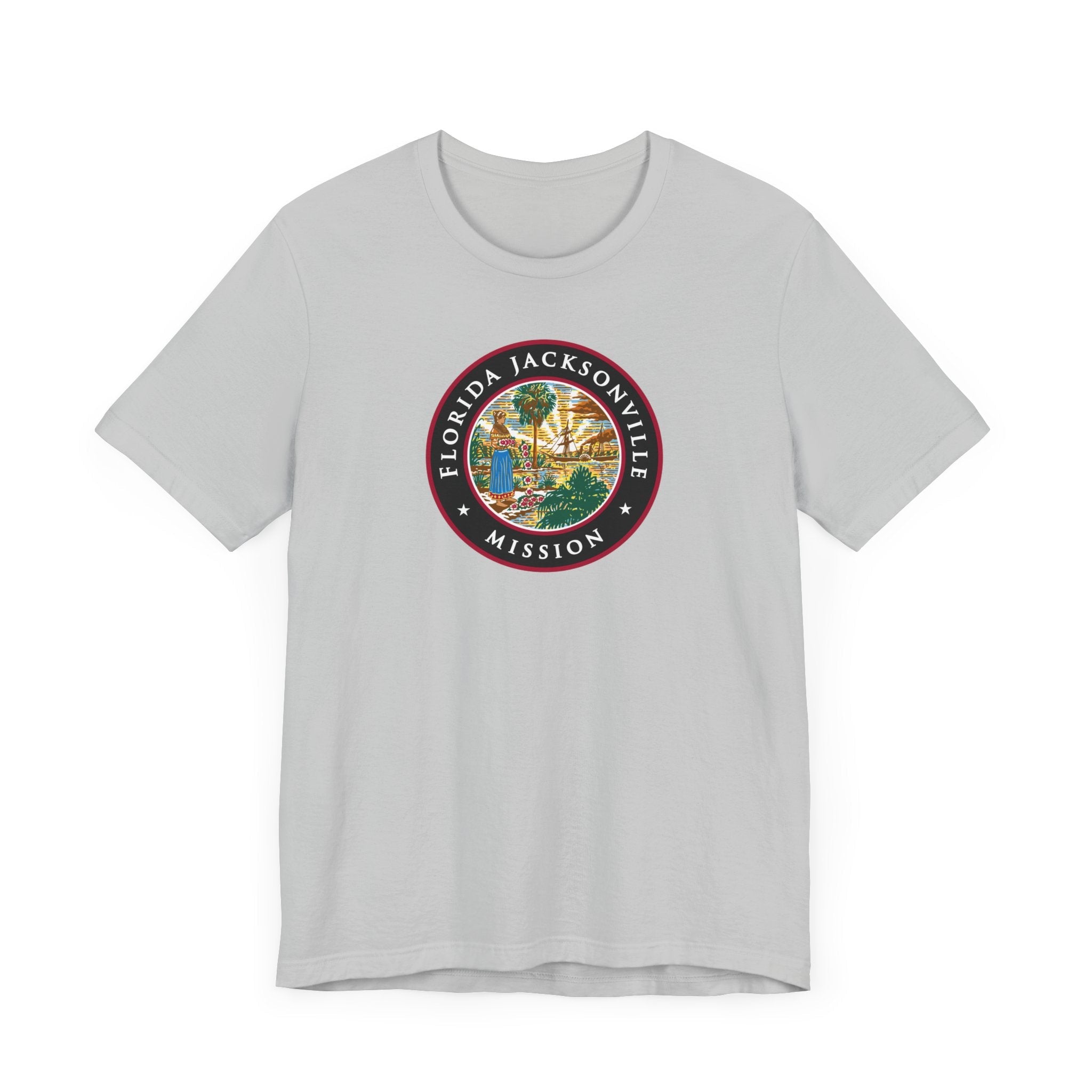 Florida Jacksonville Mission State Flag Logo (Black Border) T-shirt - Latter-Day Saint LDS Missionary Gift - Book of Mormon