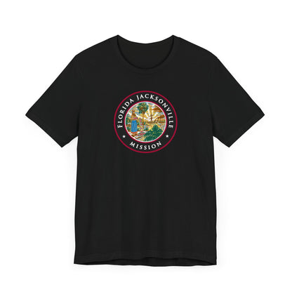 Florida Jacksonville Mission State Flag Logo (Black Border) T-shirt - Latter-Day Saint LDS Missionary Gift - Book of Mormon