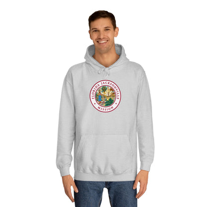 Florida Jacksonville Mission State Flag Logo (White Border) College Hoodie