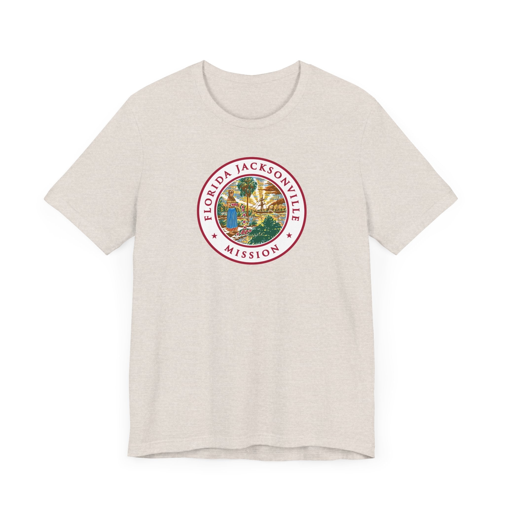 Florida Jacksonville Mission State Flag Logo (White Border) T-shirt - Latter-Day Saint LDS Missionary Gift - Book of Mormon