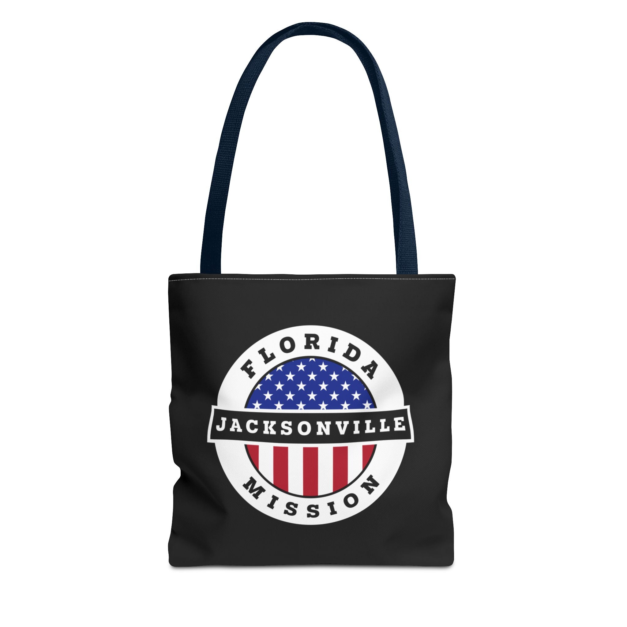 Florida Jacksonville Mission USA Flag Logo Tote Bag Black - Latter-Day Saint LDS Missionary Gift - Book of Mormon