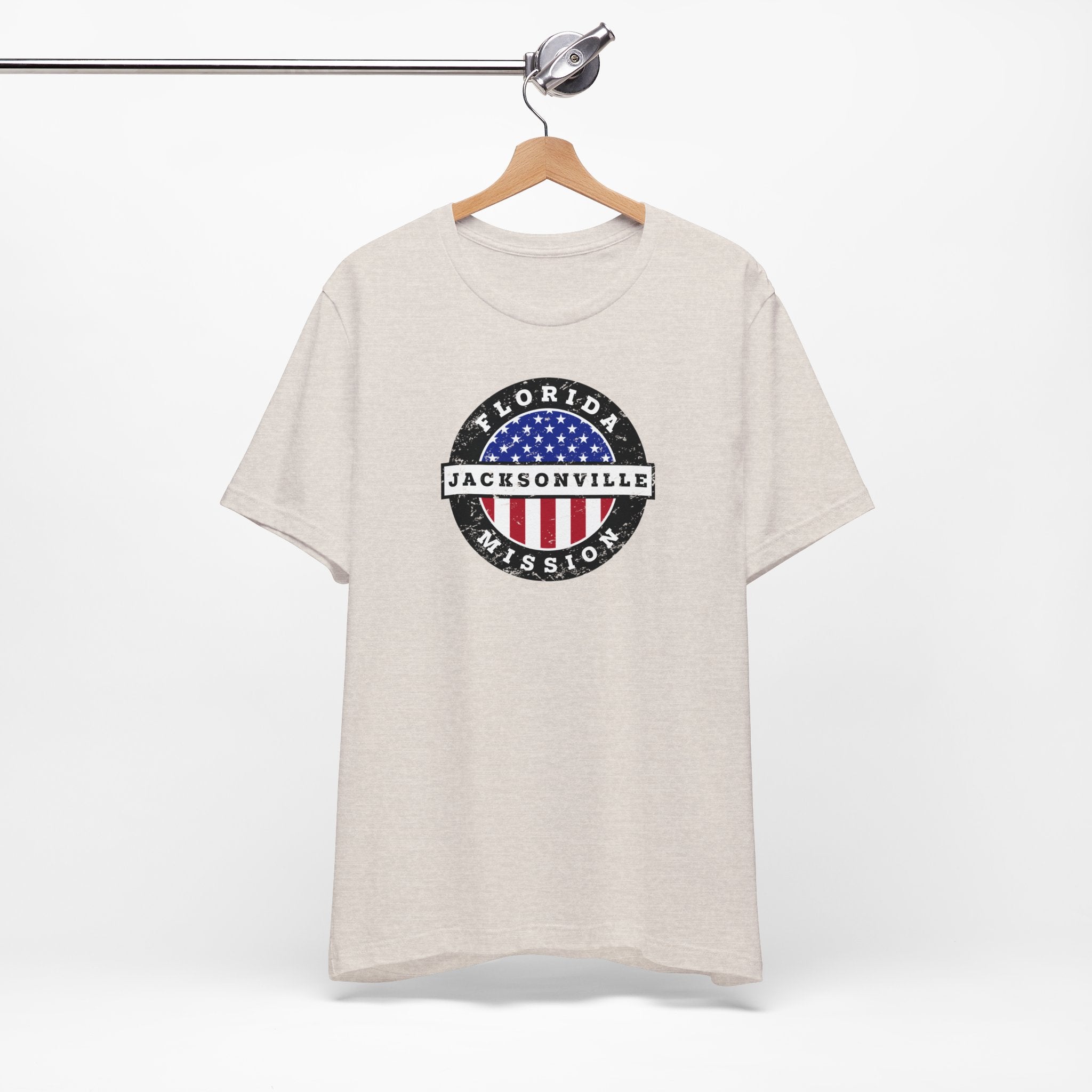 Florida Jacksonville Mission Vintage Circular USA Flag T-Shirt - Latter-Day Saint LDS Missionary Gift - Book of Mormon