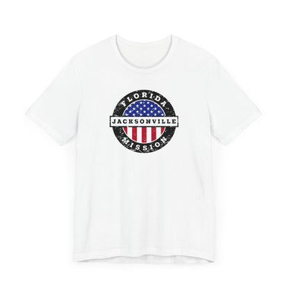 Florida Jacksonville Mission Vintage Circular USA Flag T-Shirt - Latter-Day Saint LDS Missionary Gift - Book of Mormon