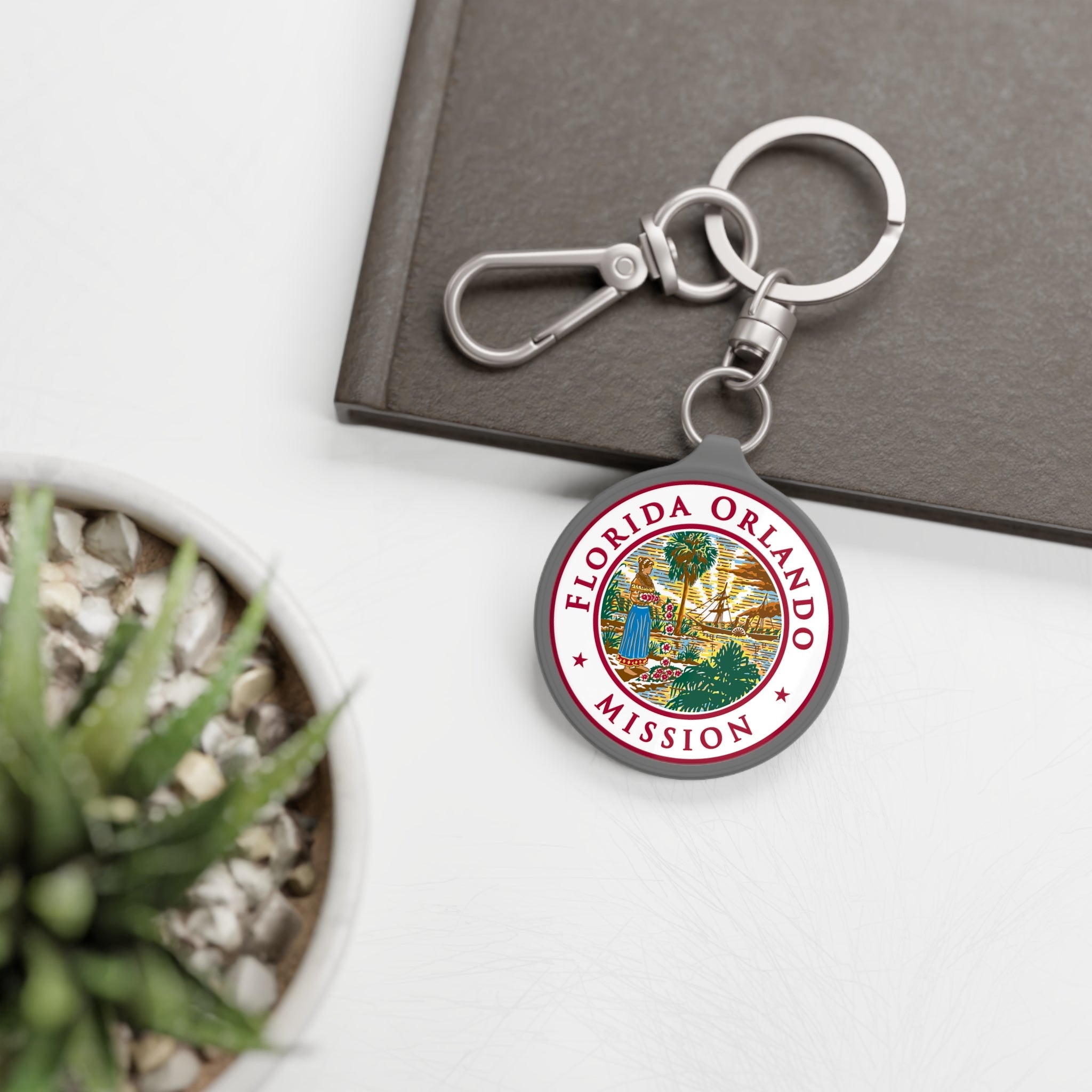 Florida Orlando Mission State Flag Logo Key Tag - Latter-Day Saint LDS Missionary Gift - Book of Mormon