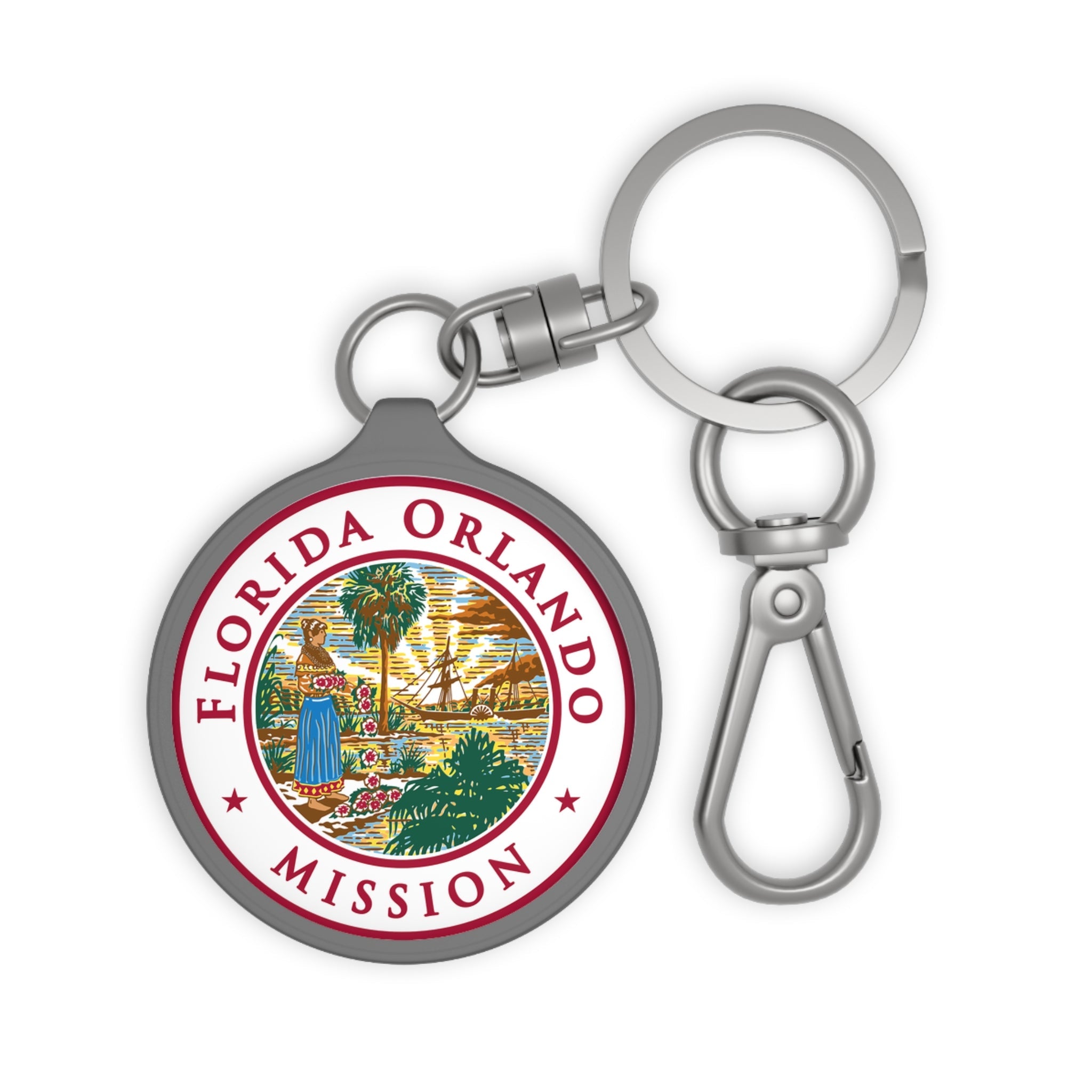 Florida Orlando Mission State Flag Logo Key Tag - Latter-Day Saint LDS Missionary Gift - Book of Mormon