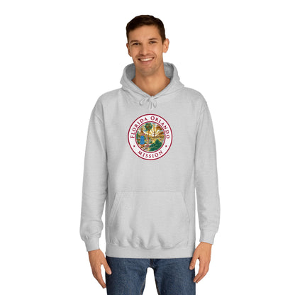 Florida Orlando Mission State Flag Logo (White Border) College Hoodie