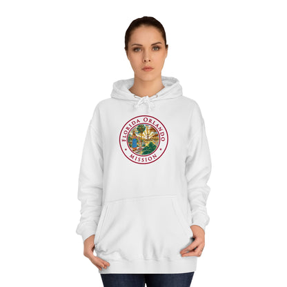 Florida Orlando Mission State Flag Logo (White Border) College Hoodie