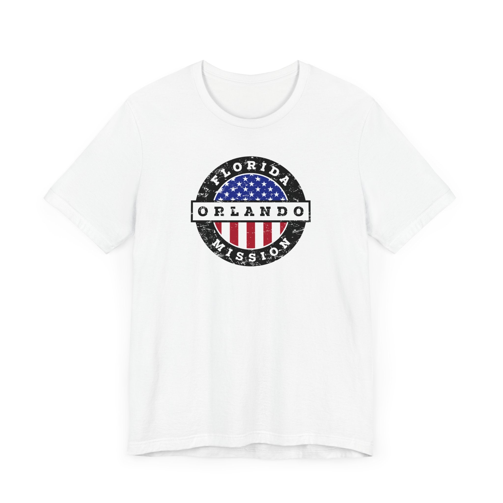 Florida Orlando Mission Vintage Circular USA Flag T-Shirt - Latter-Day Saint LDS Missionary Gift - Book of Mormon