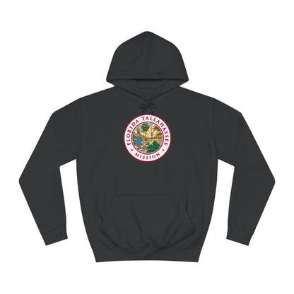 Florida Tallahassee Mission State Flag Logo (White Border) College Hoodie