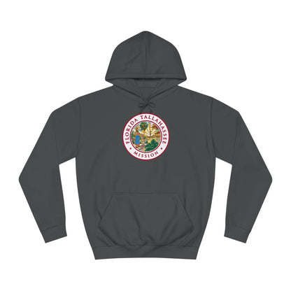 Florida Tallahassee Mission State Flag Logo (White Border) College Hoodie