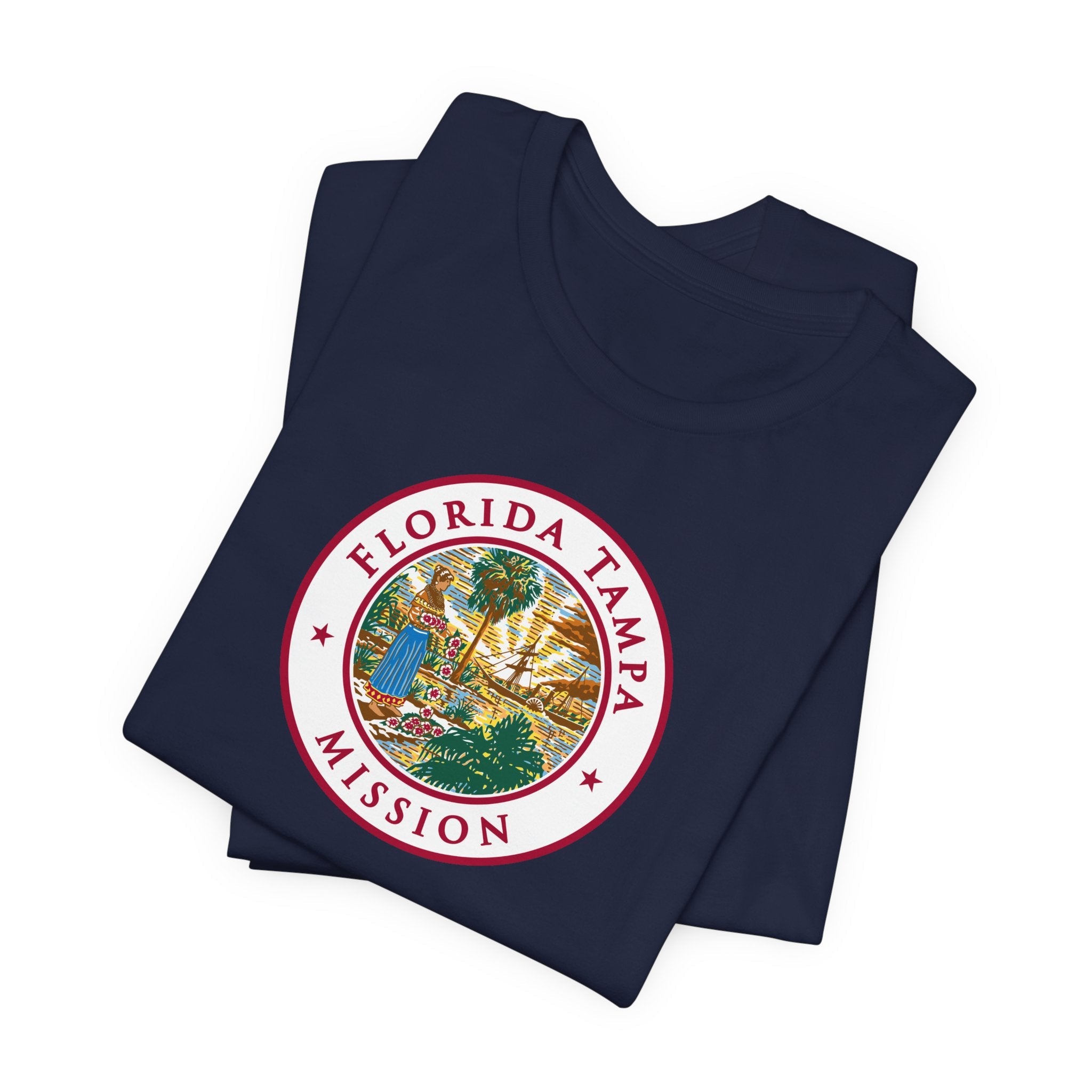 Florida Tampa Mission State Flag Logo (White Border) T-shirt - Latter-Day Saint LDS Missionary Gift - Book of Mormon