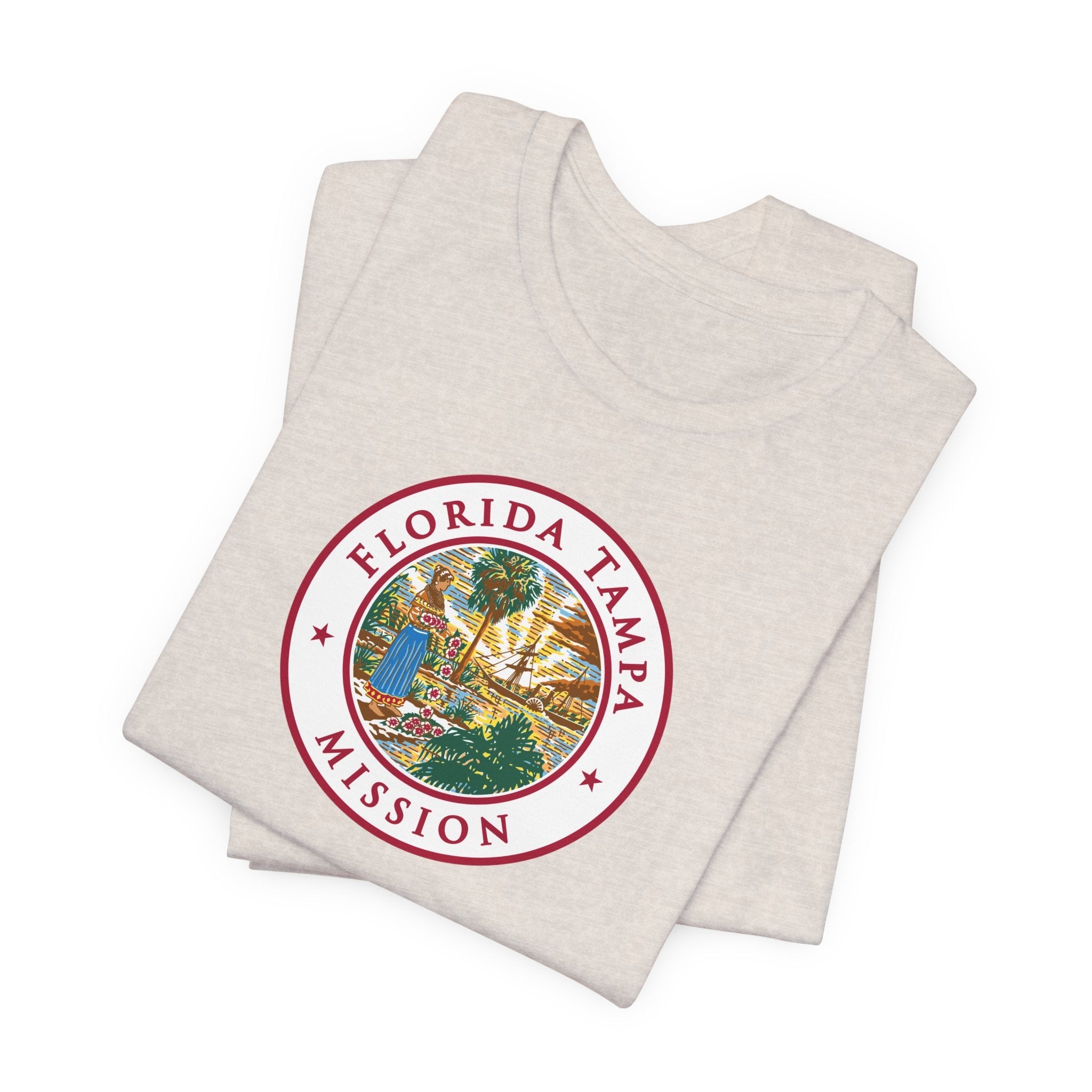 Florida Tampa Mission State Flag Logo (White Border) T-shirt - Latter-Day Saint LDS Missionary Gift - Book of Mormon