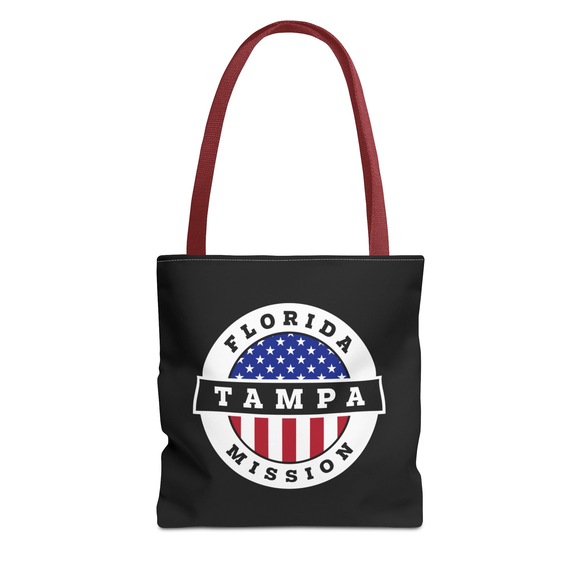 Florida Tampa Mission USA Flag Logo Tote Bag Black - Latter-Day Saint LDS Missionary Gift - Book of Mormon