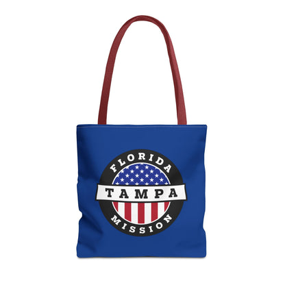 Florida Tampa Mission USA Flag Logo Tote Bag Blue - Latter-Day Saint LDS Missionary Gift - Book of Mormon