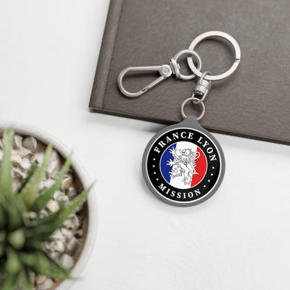 France Lyon Mission Circle Flag Key Tag - Latter-Day Saint LDS Missionary Gift - Book of Mormon