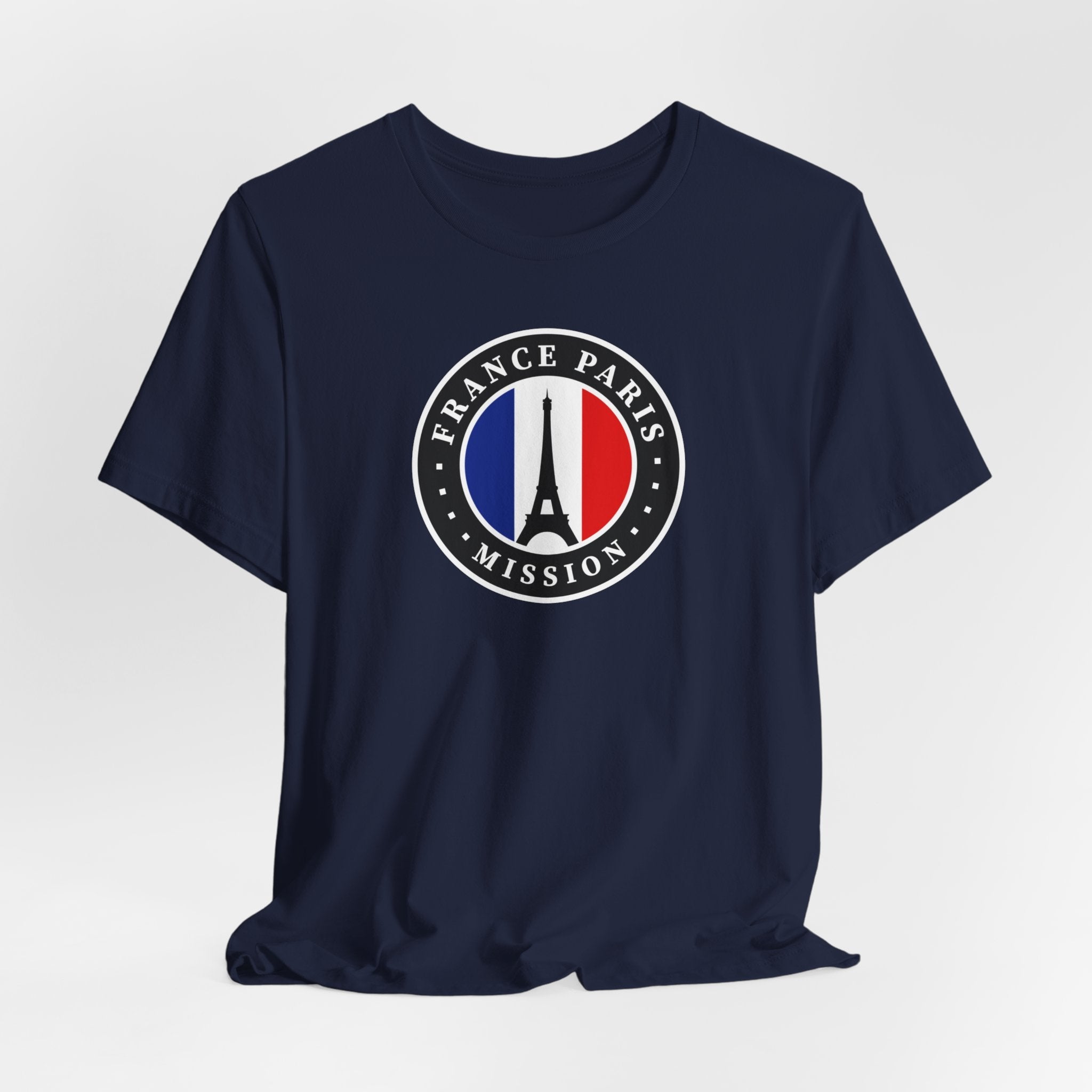 France Paris Mission Flag Logo (Black Border) T-shirt - Latter-Day Saint LDS Missionary Gift - Book of Mormon