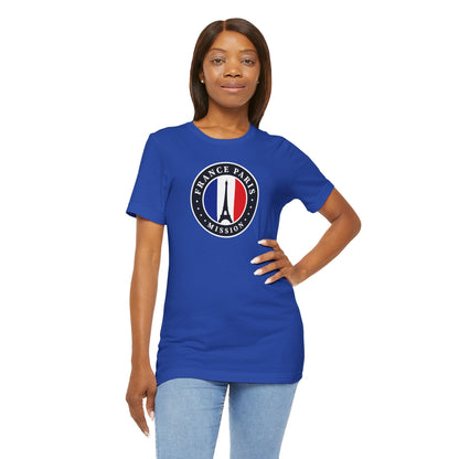 France Paris Mission Flag Logo (Black Border) T-shirt - Latter-Day Saint LDS Missionary Gift - Book of Mormon