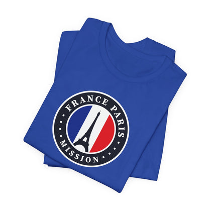 France Paris Mission Flag Logo (Black Border) T-shirt - Latter-Day Saint LDS Missionary Gift - Book of Mormon