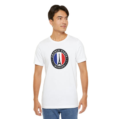 France Paris Mission Flag Logo (Black Border) T-shirt - Latter-Day Saint LDS Missionary Gift - Book of Mormon