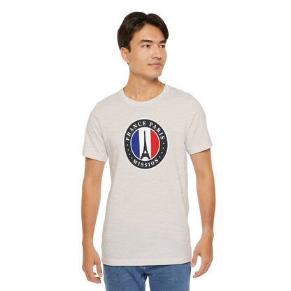 France Paris Mission Flag Logo (Black Border) T-shirt - Latter-Day Saint LDS Missionary Gift - Book of Mormon