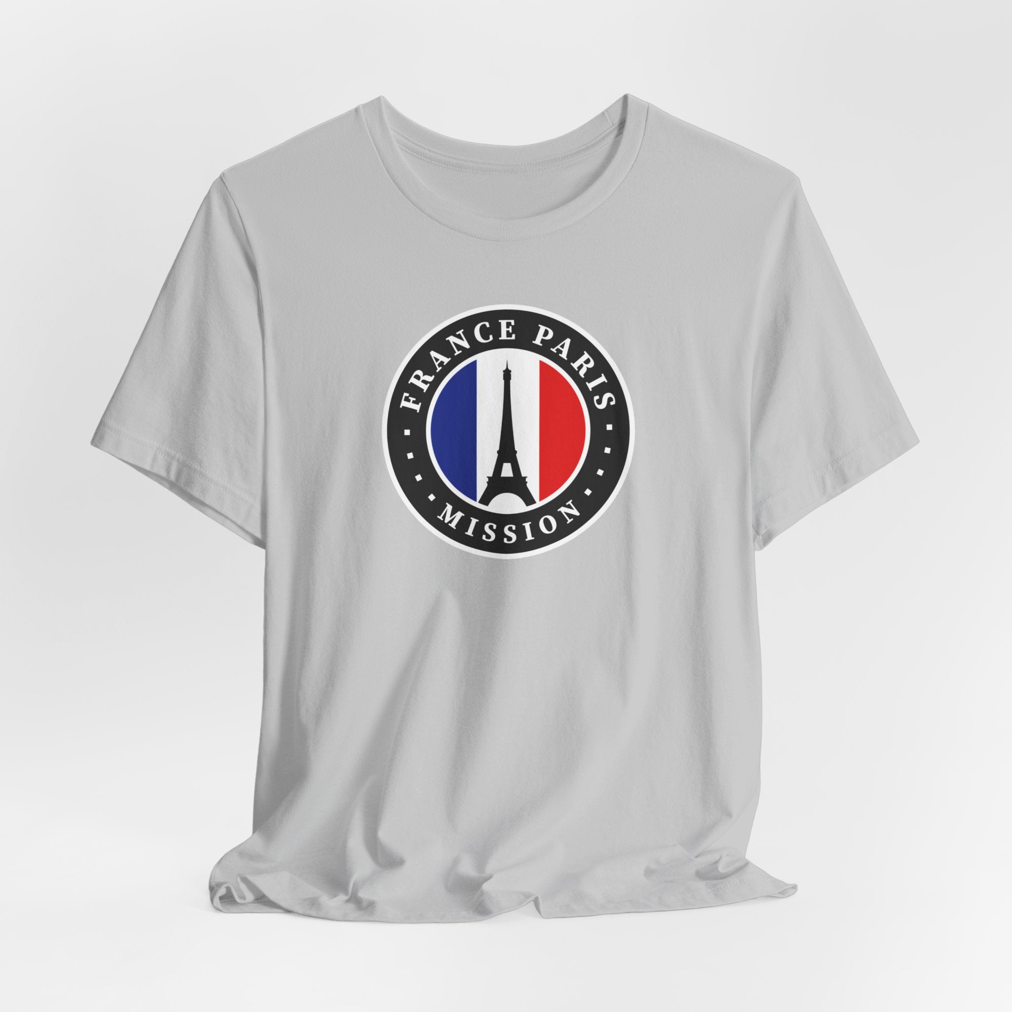 France Paris Mission Flag Logo (Black Border) T-shirt - Latter-Day Saint LDS Missionary Gift - Book of Mormon