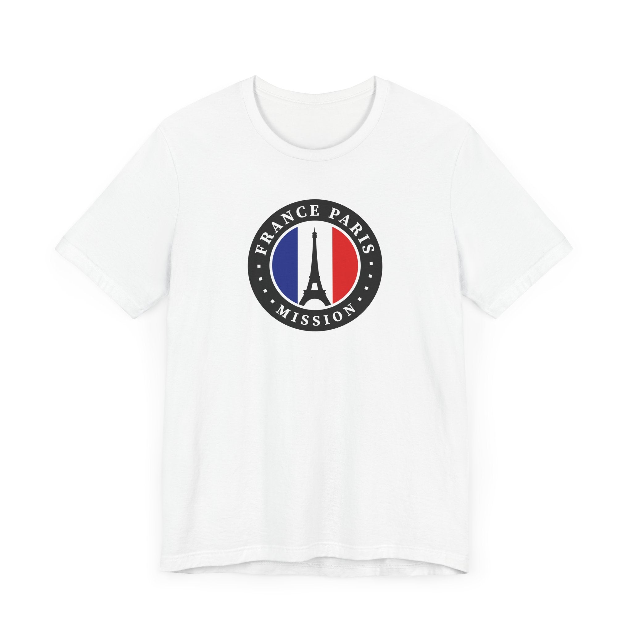 France Paris Mission Flag Logo (Black Border) T-shirt - Latter-Day Saint LDS Missionary Gift - Book of Mormon