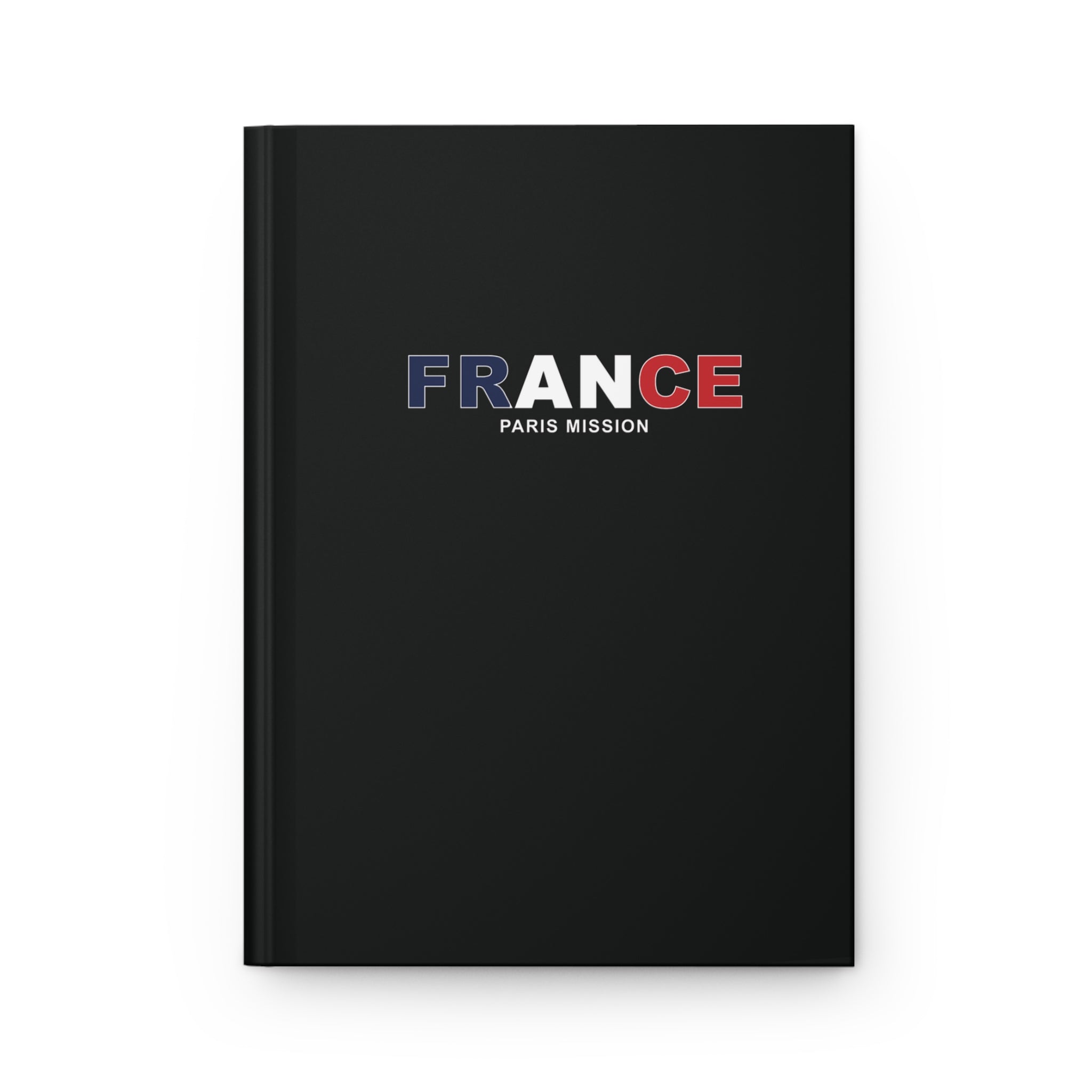 France Paris Mission Flag Title Black Hardcover Journal Matte - Latter-Day Saint LDS Missionary Gift - Book of Mormon