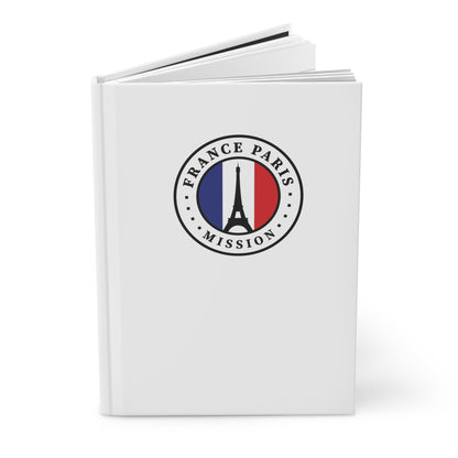 France Paris Mission Logo Design White Hardcover Journal Matte - Latter-Day Saint LDS Missionary Gift - Book of Mormon