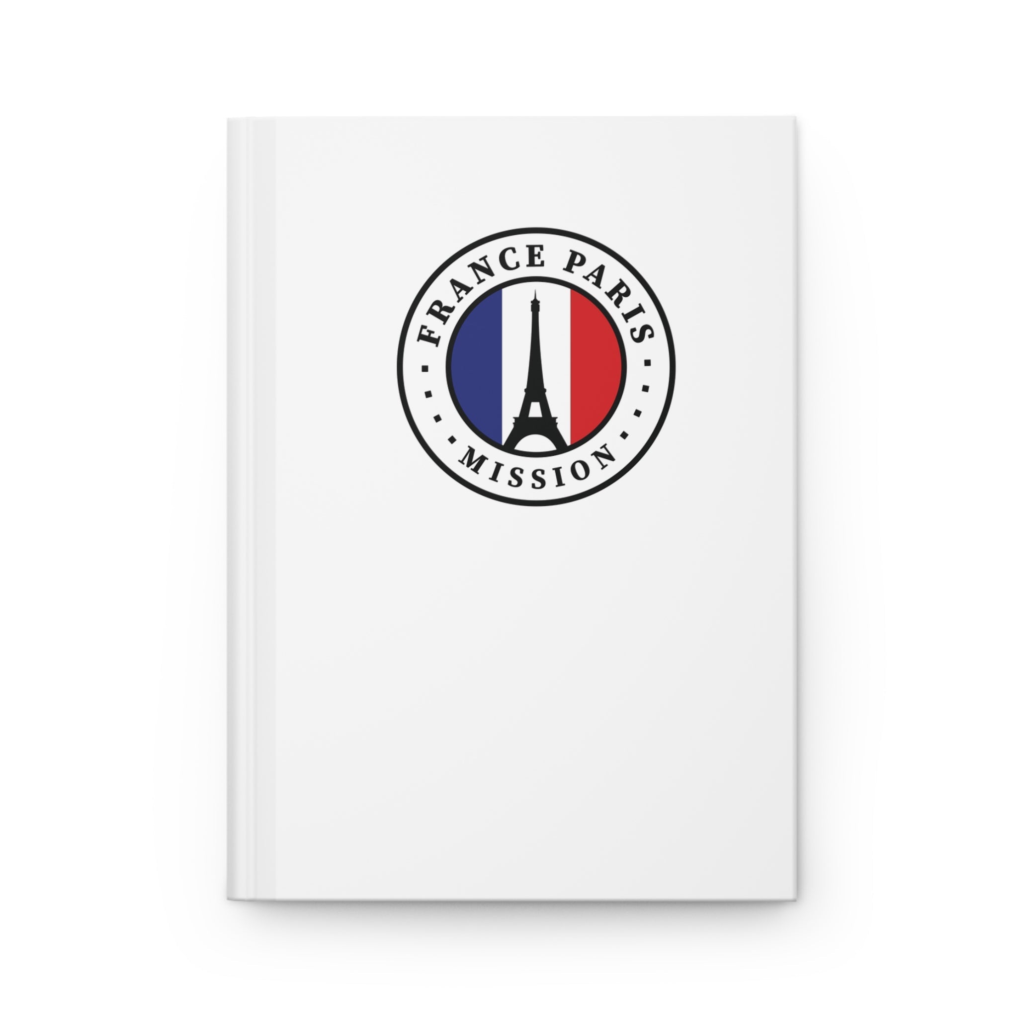 France Paris Mission Logo Design White Hardcover Journal Matte - Latter-Day Saint LDS Missionary Gift - Book of Mormon