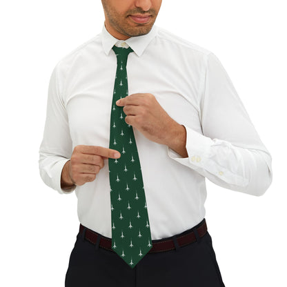 Frankfurt Germany Temple Patterned Neck Tie for Elders (Green) - Mission Wishlist - LDS Missionary Gift Store