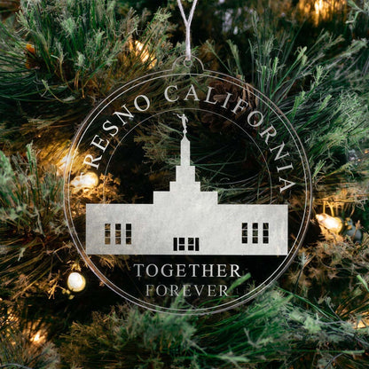 Fresno California Temple Christmas Ornament - Latter-Day Saint LDS Missionary Gift - Book of Mormon