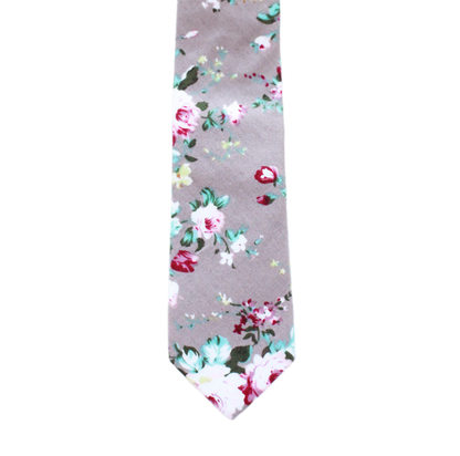 CL41 - Gray Floral Cotton - Standard Width