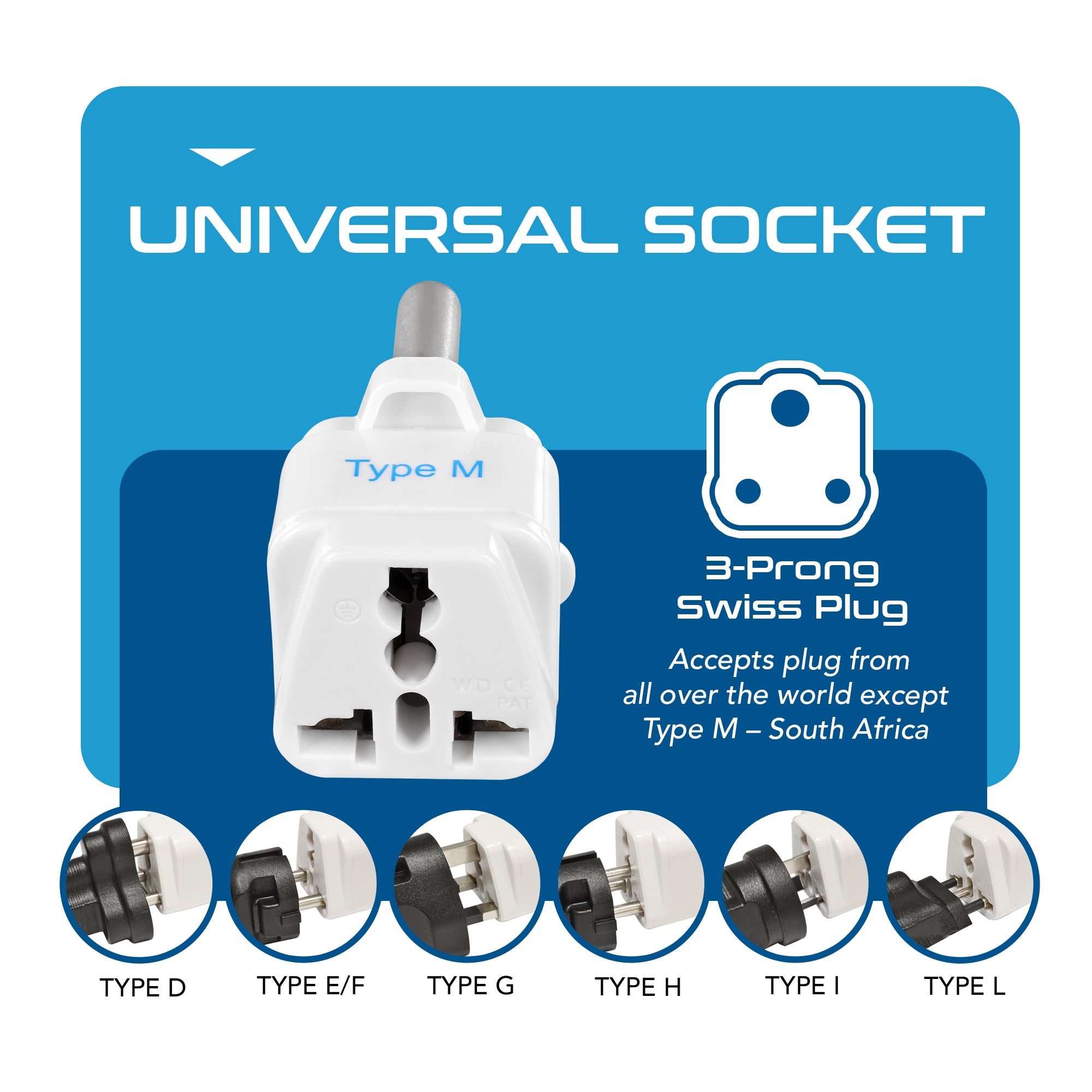 South Africa Travel Adapter - Type M - 3 Pack (GP-10L)
