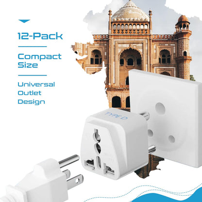 International Travel Adapter Plug Set - 12 pcs (GP-12PK ) - Grounded