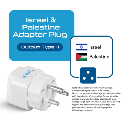 Israel Travel Adapter - Type H - 3 Pack (GP-14)