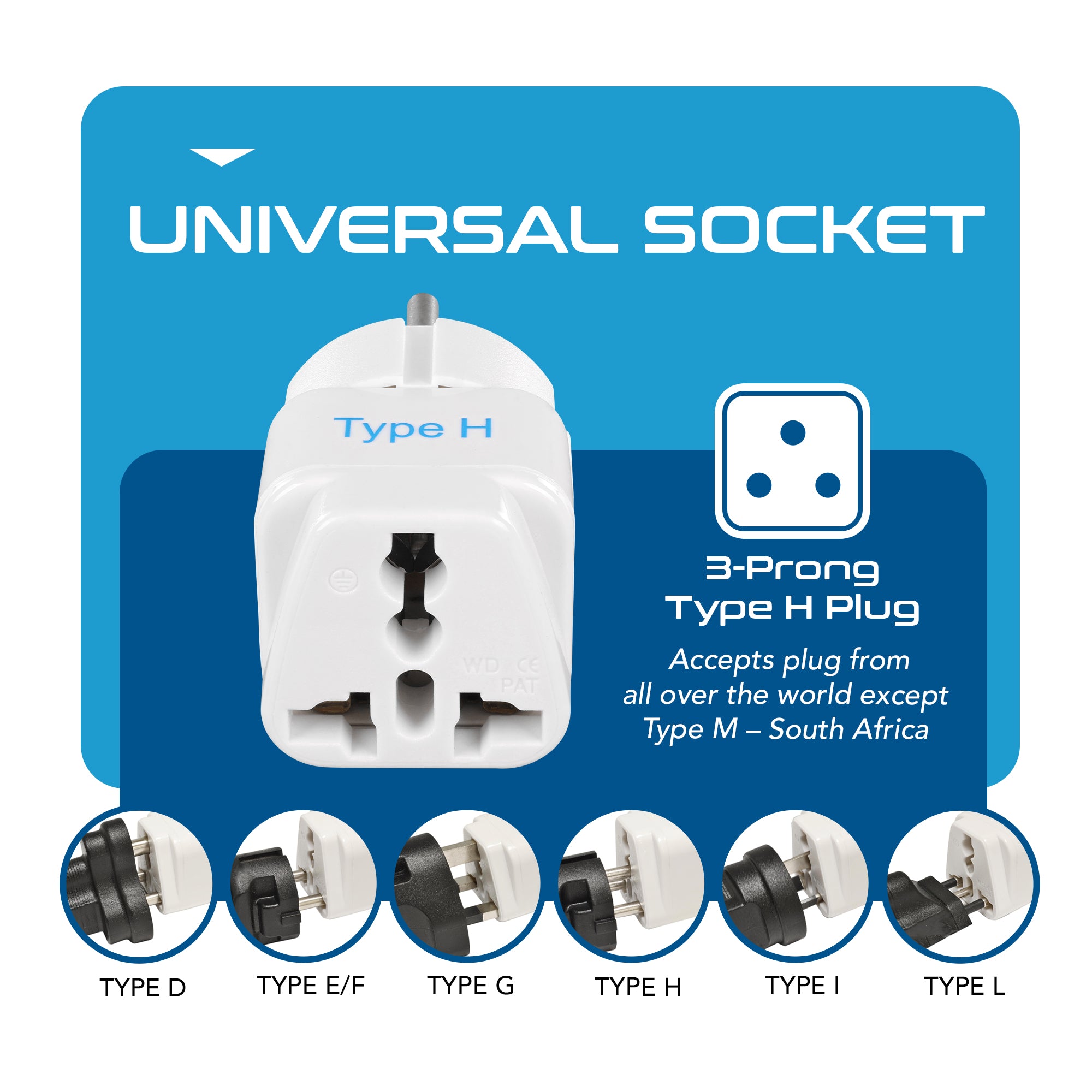 Israel Travel Adapter - Type H - 3 Pack (GP-14)