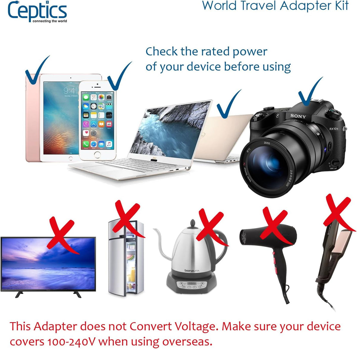 Denmark Travel Adapter - Type K - 3 Pack (GP-20)