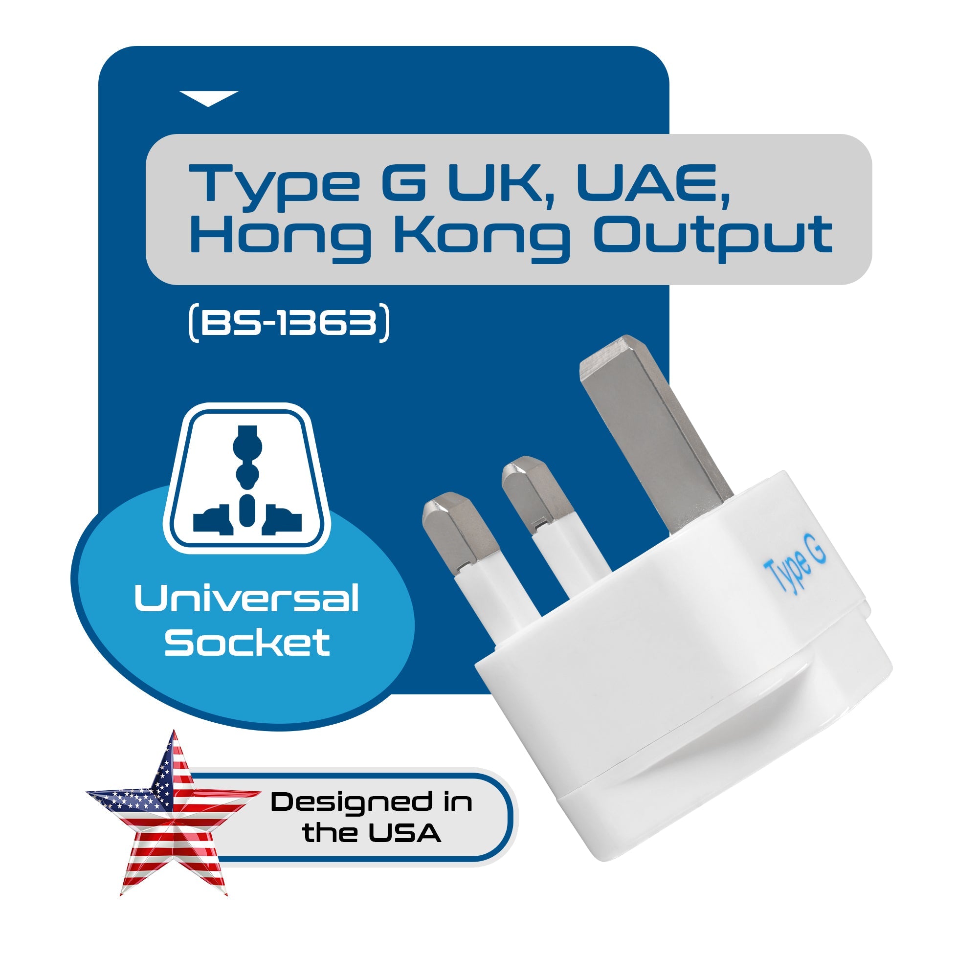 UK, England Travel Adapter - Type G - 3 Pack (GP-7)